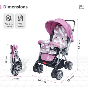 R for Rabbit Lollipop Lite Colorful Baby Stroller - Purple Grey - Baby Stroller & Prams