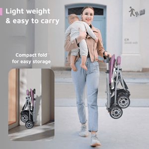 R for Rabbit Lollipop Lite Colorful Baby Stroller - Purple Grey - Baby Stroller & Prams