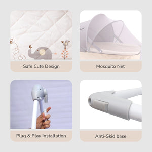 R for Rabbit Lullabies Baby Cradle - Cream - CDLBC01
