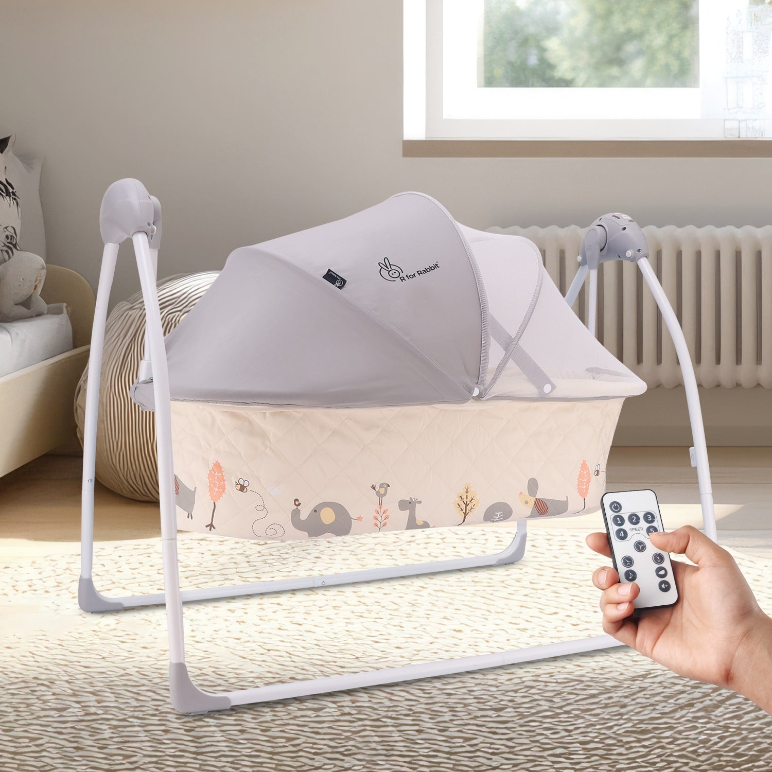 R for Rabbit Lullabies Baby Cradle - Cream - CDLBC01