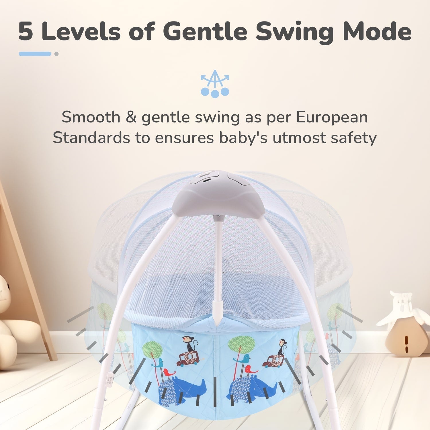 R for Rabbit Lullabies Baby Cradle & Swing - Blue - CDLBB01