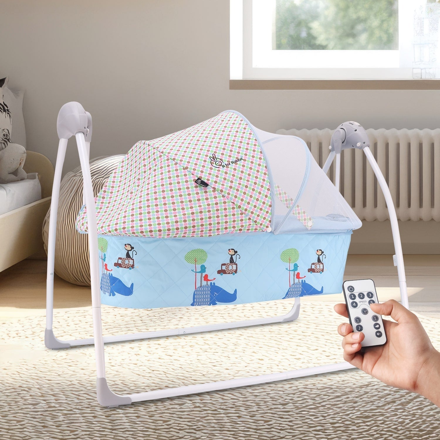 R for Rabbit Lullabies Baby Cradle & Swing - Blue - CDLBB01