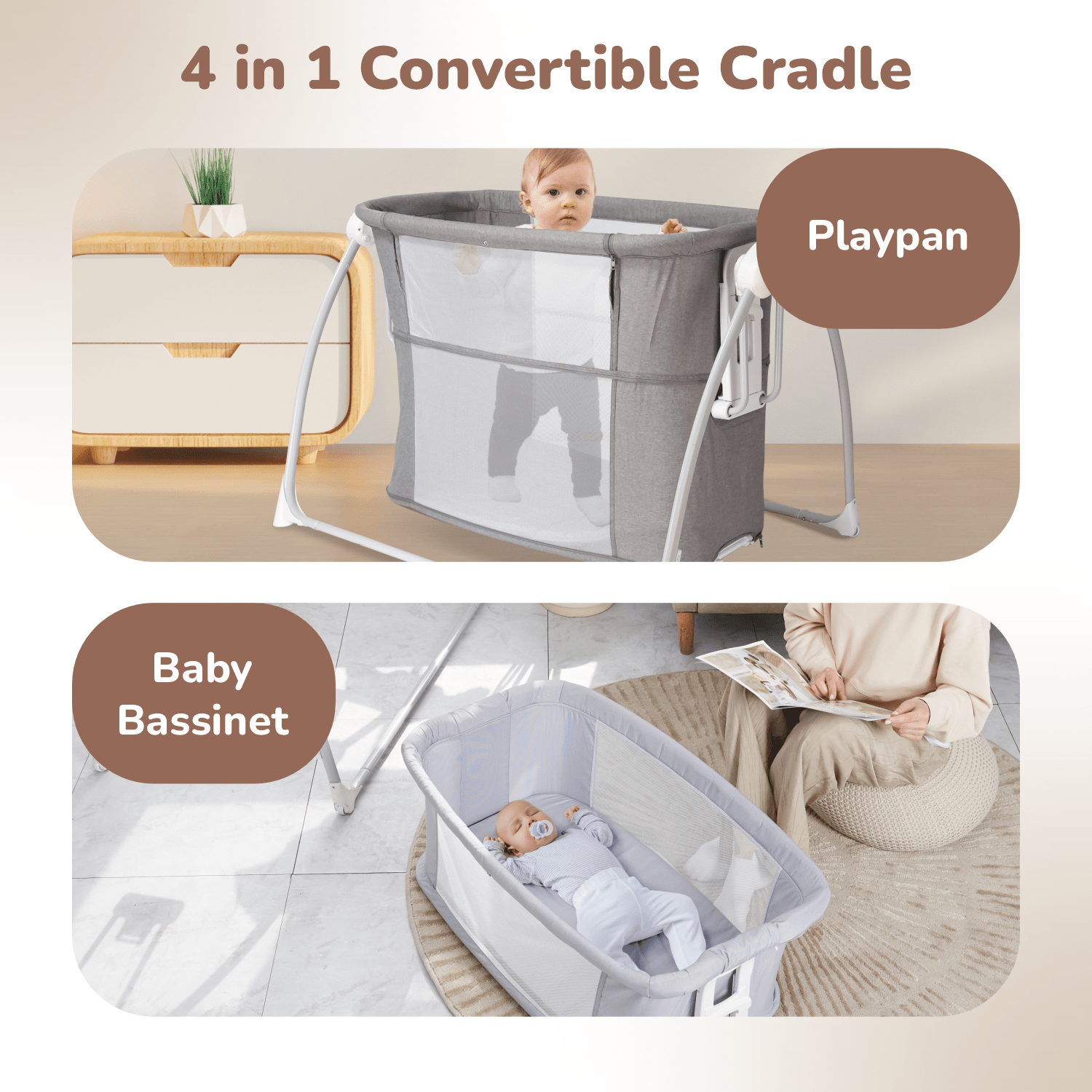 R for Rabbit lullabies Smart - Grey Cradle