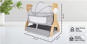 R for Rabbit Lullabies Woodsy Manual Baby Cradle - Beige - Cradle