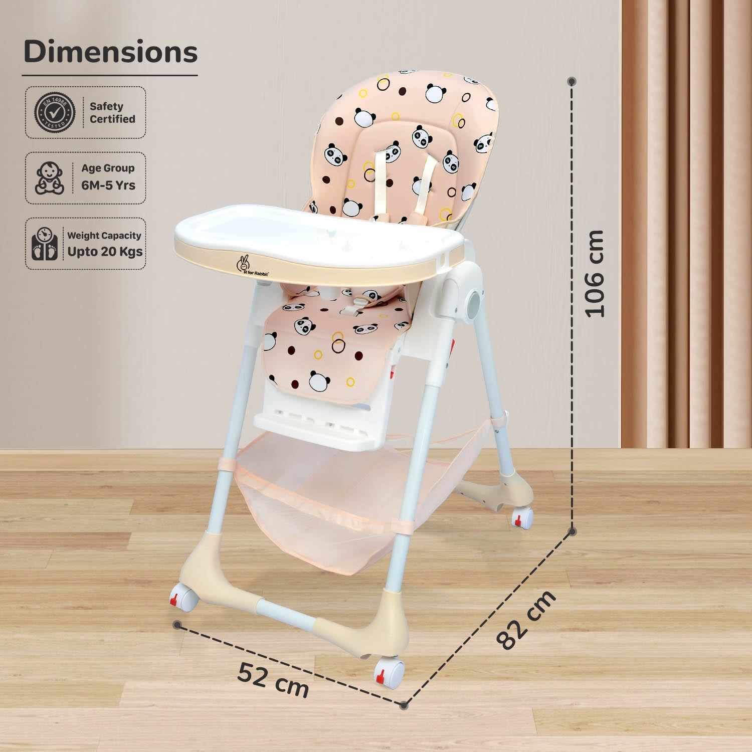 R for Rabbit Marshmallow Baby High Chair - Blue - HCMMB01