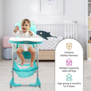 R for Rabbit Marshmallow Baby High Chair - Green - HCMMG01