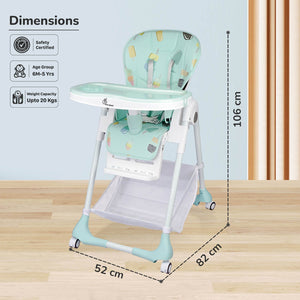 R for Rabbit Marshmallow High Chair - Candy Blue - Baby High Chair