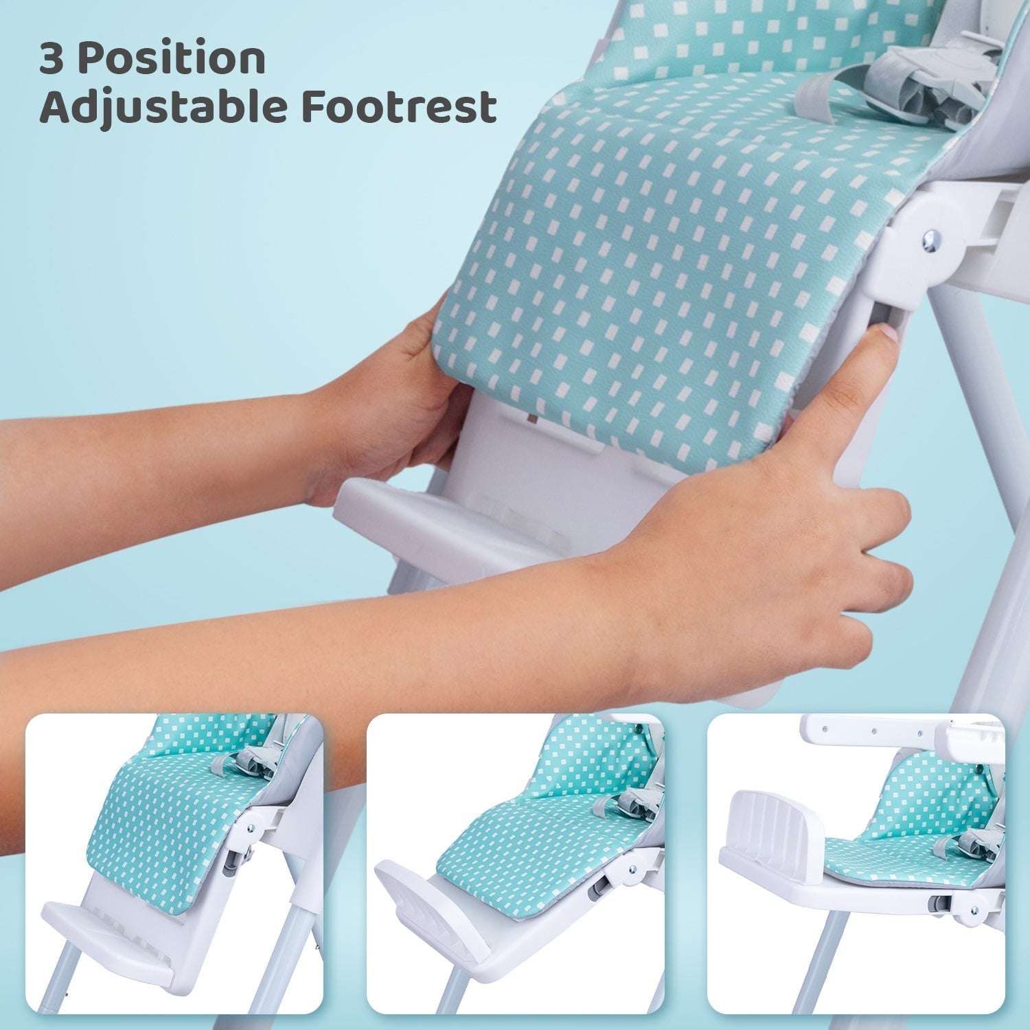 R for Rabbit Marshmallow Lite High Chair - Blue - HCMMLB2