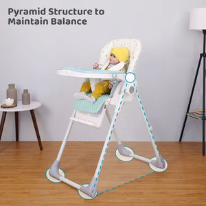 R for Rabbit Marshmallow Lite High Chair - Blue - HCMMLB2