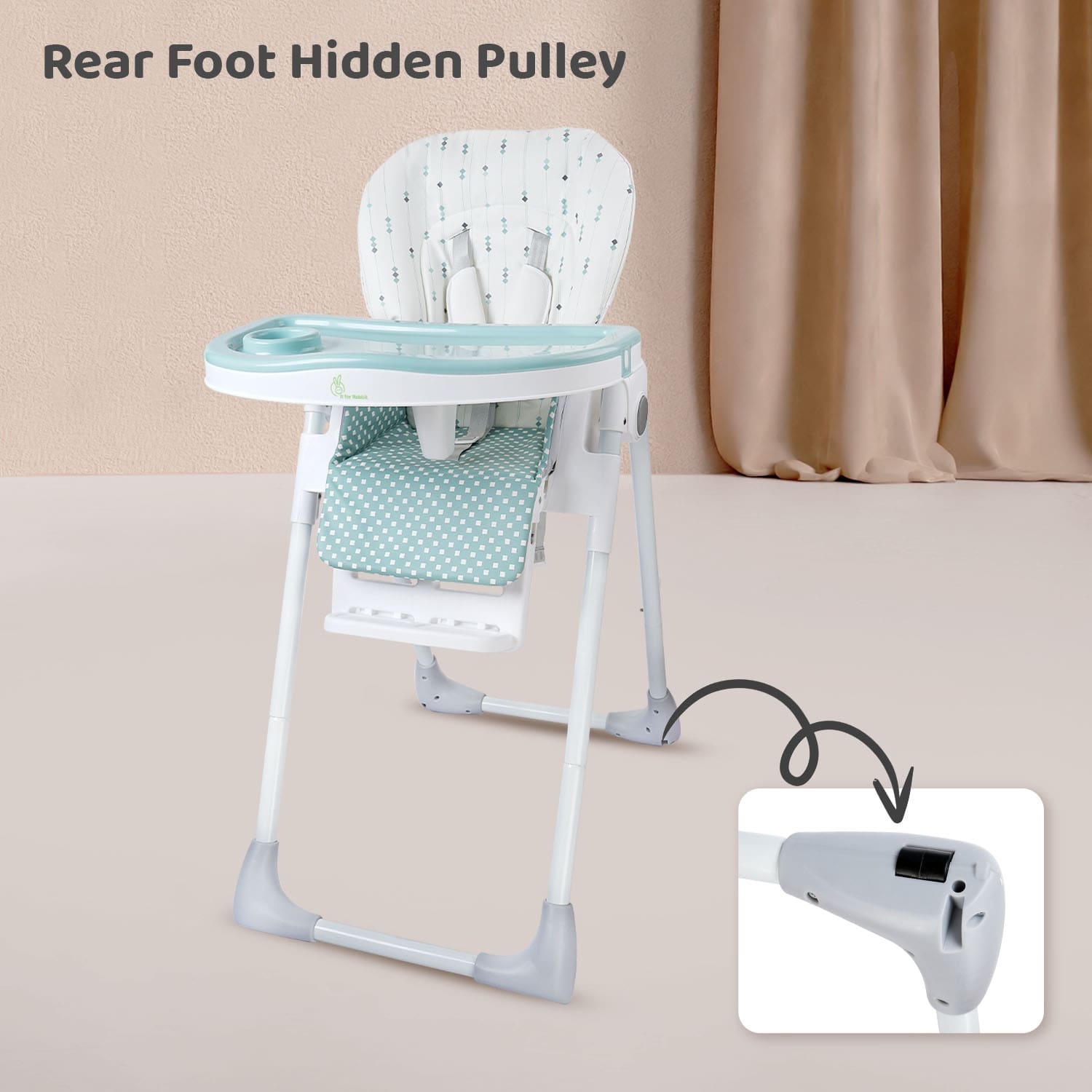 R for Rabbit Marshmallow Lite High Chair - Blue - HCMMLB2