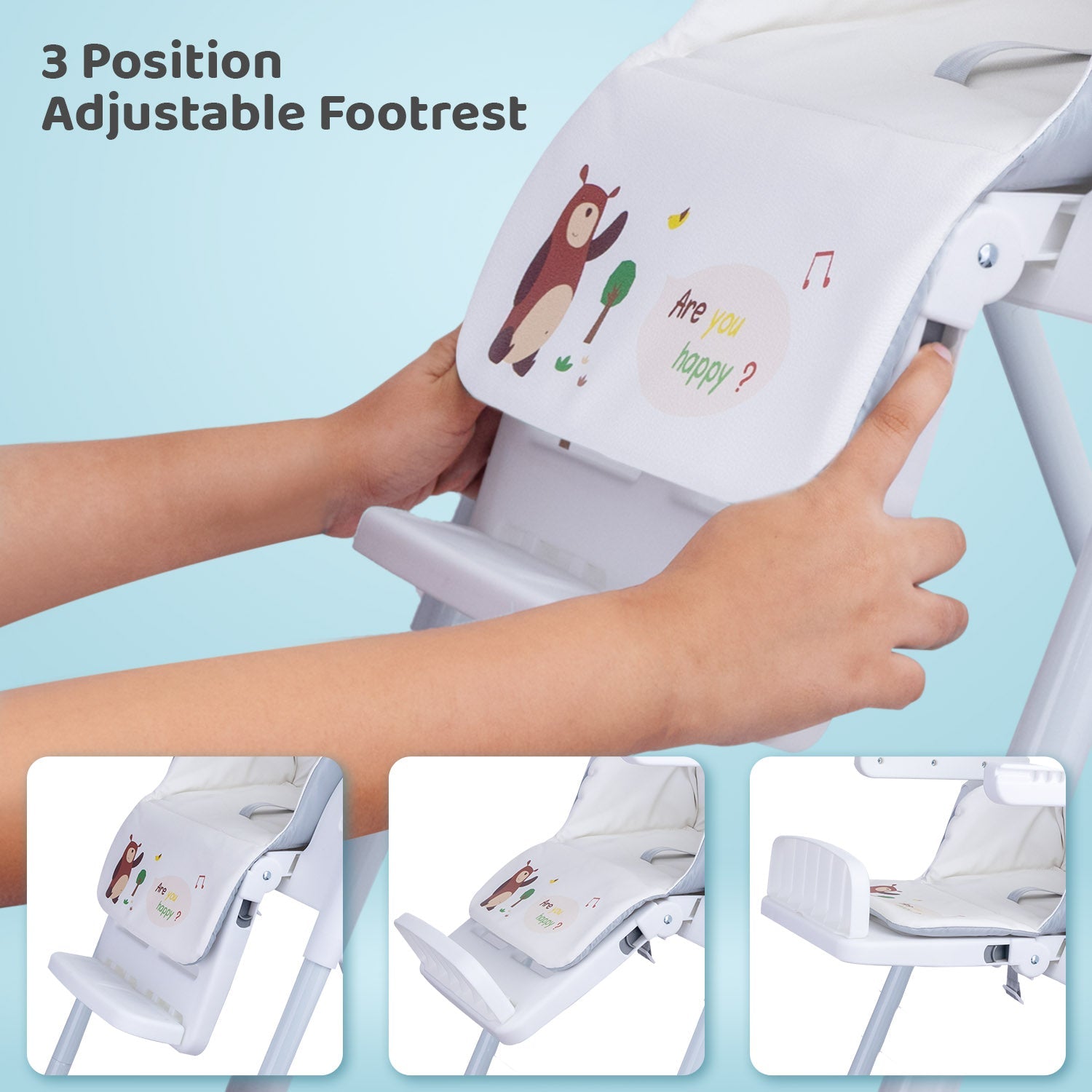 R for Rabbit Marshmallow Lite High Chair - Grey - HCMMLG2