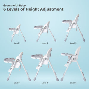 R for Rabbit Marshmallow Lite High Chair - Grey - HCMMLG2