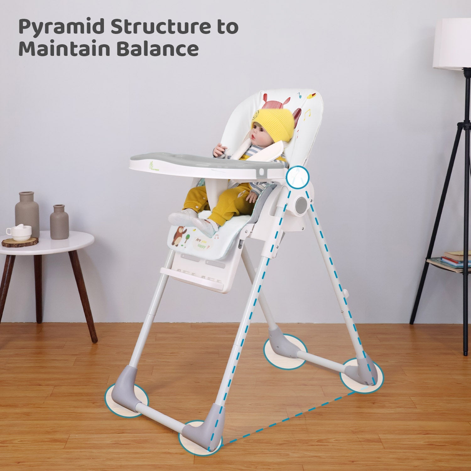 R for Rabbit Marshmallow Lite High Chair - Grey - HCMMLG2