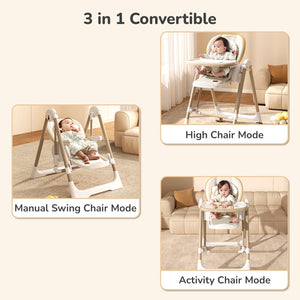 R for Rabbit Marshmallow Smart High Chair - Abstract Beige - HCMMSAB4