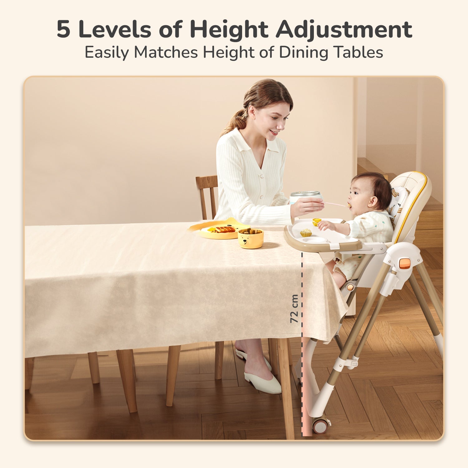 R for Rabbit Marshmallow Smart High Chair - Abstract Beige - HCMMSAB4