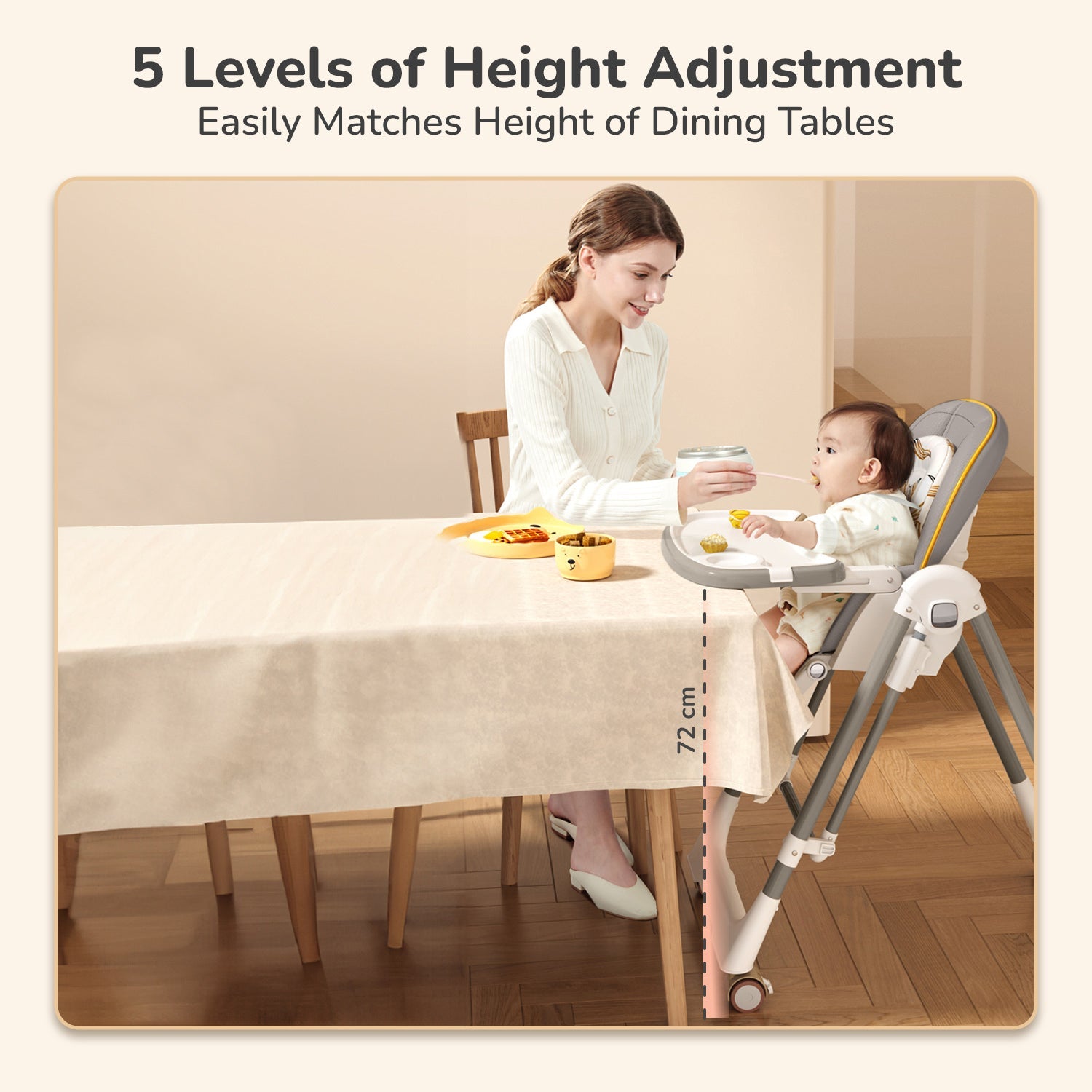 R for Rabbit Marshmallow Smart High Chair - Abstract Grey - HCMMSAG4