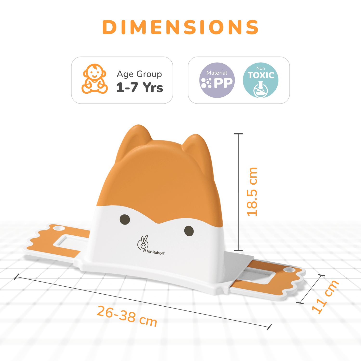 R for Rabbit Minimo fuzzy - Orange - 38 X 11 X 18.5 cm Potty Seat