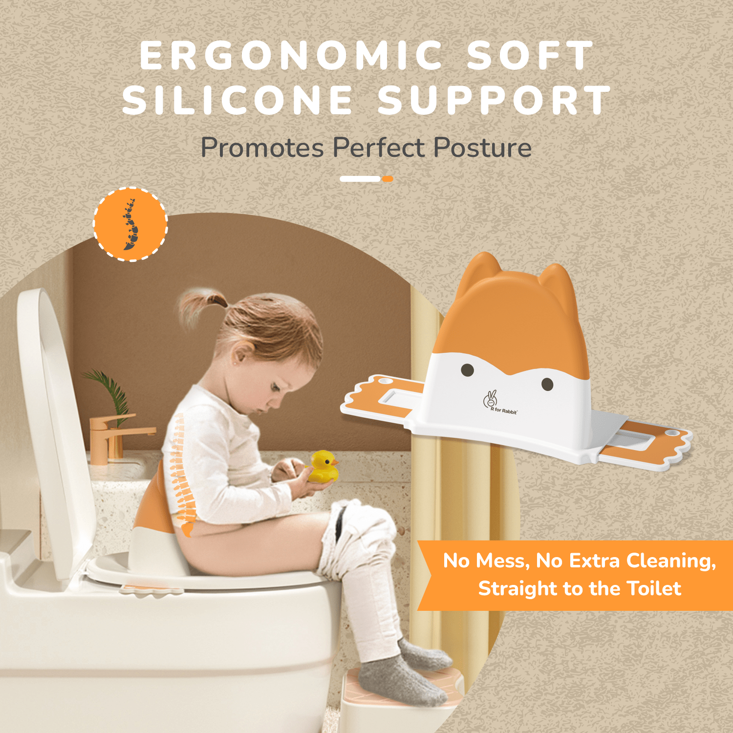 R for Rabbit Minimo fuzzy - Orange - 38 X 11 X 18.5 cm Potty Seat