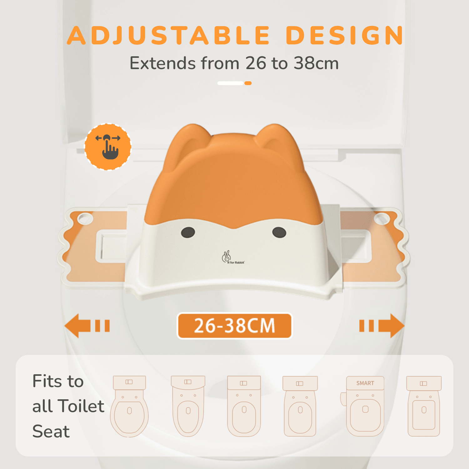 R for Rabbit Minimo fuzzy - Orange - 38 X 11 X 18.5 cm Potty Seat