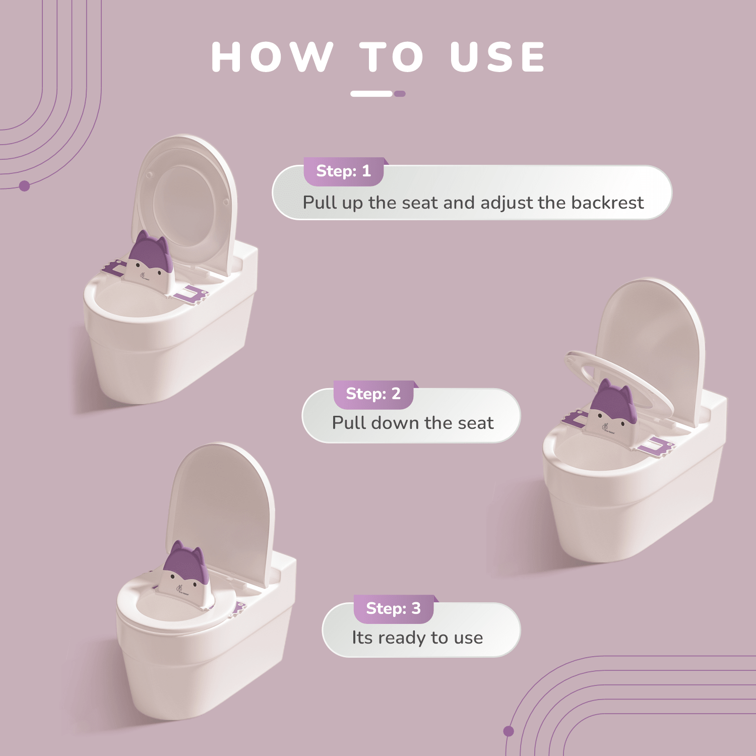 R for Rabbit Minimo fuzzy - Purple - 38 X 11 X 18.5 cm Potty Seat