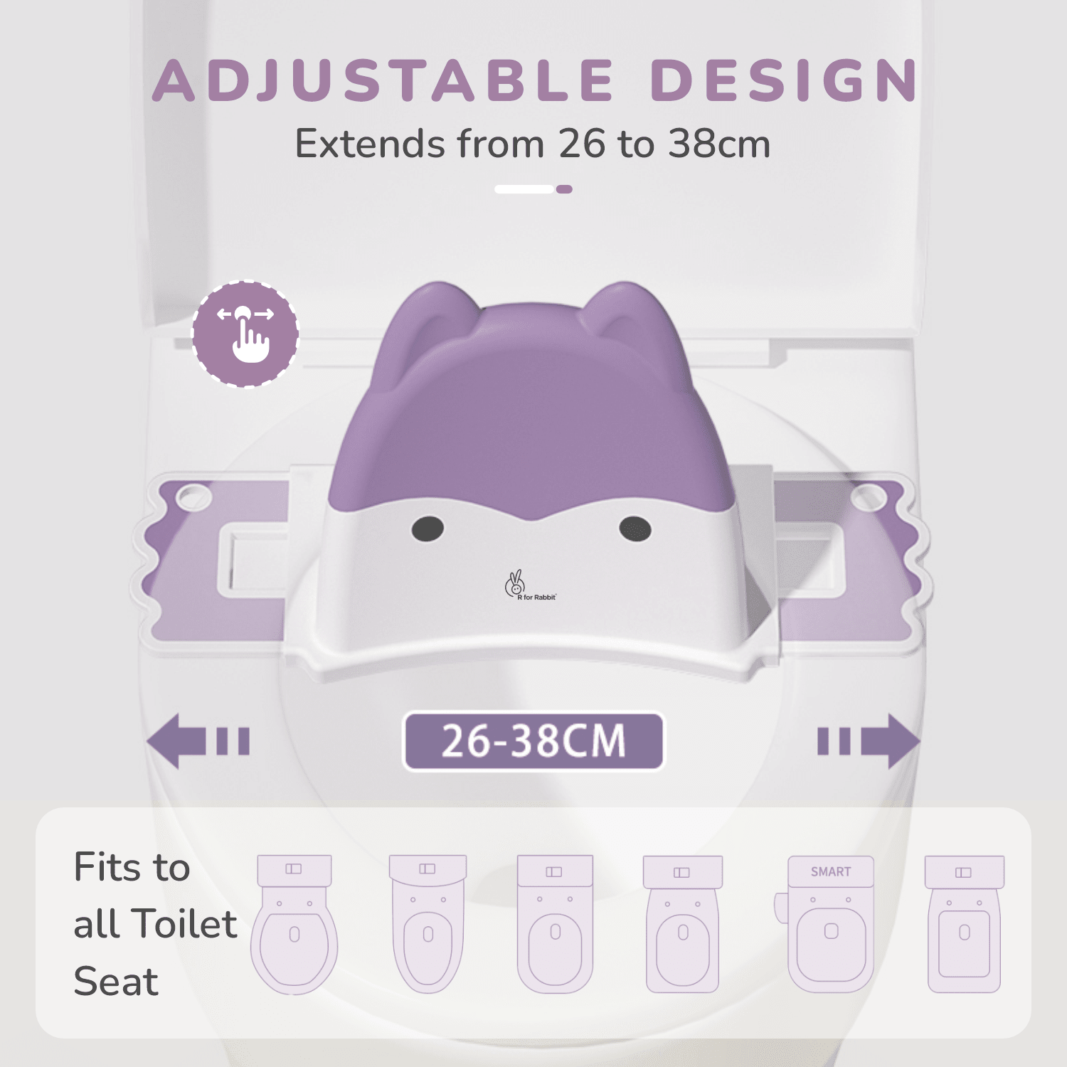 R for Rabbit Minimo fuzzy - Purple - 38 X 11 X 18.5 cm Potty Seat