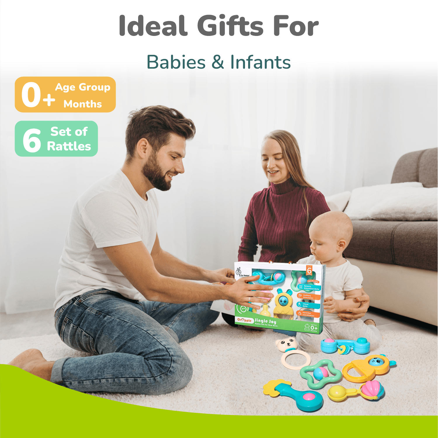 R for Rabbit Orapple Jingle Joy - Rattles