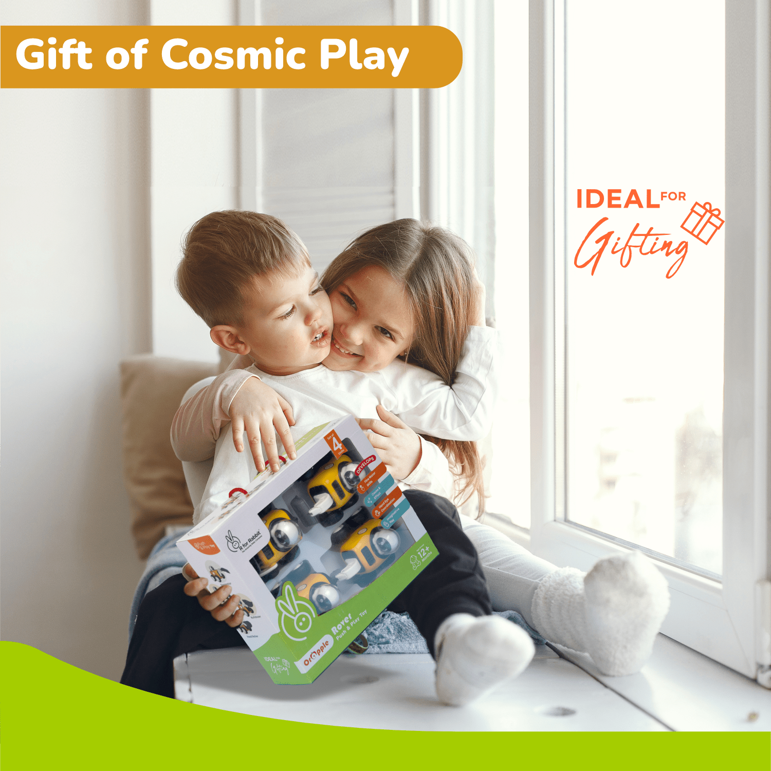 R for Rabbit Orapple Rover - 28 X 9 X 23.5 cm  Toy Vehicle with Action Figure