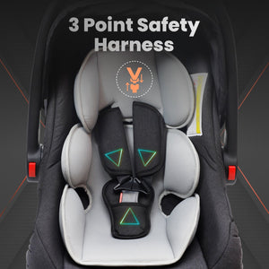 R for Rabbit Picaboo Grand 4 In 1 Multi Purpose Baby Car Seat - Black Grey - ICPBBG2