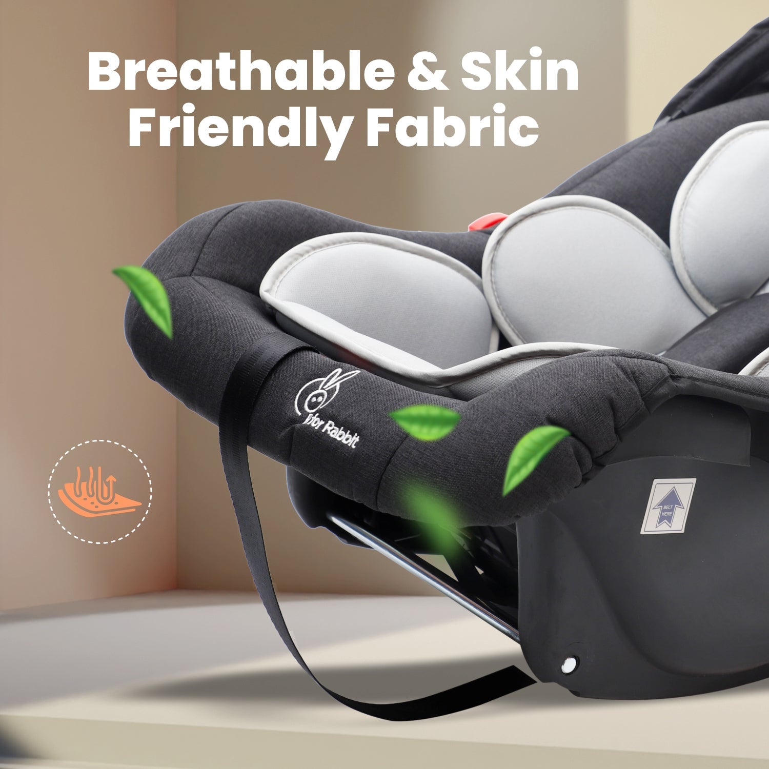 R for Rabbit Picaboo Grand 4 In 1 Multi Purpose Baby Car Seat - Black Grey - ICPBBG2