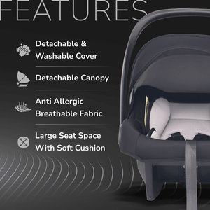 R for Rabbit Picaboo NXG Car Seat Black Grey Baby Gear - Baby Car Safety Seat