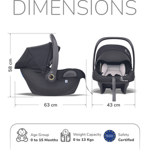 R for Rabbit Picaboo NXG Car Seat Black Grey Baby Gear - Baby Car Safety Seat