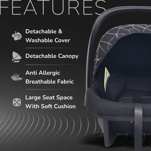 R for Rabbit Picaboo NXG Car Seat Silver Black Baby Gear - Baby Car Safety Seat