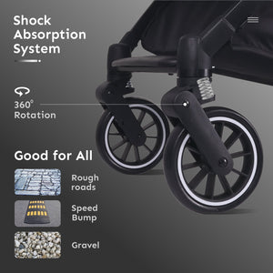 R for Rabbit Pocket Air Stroller - Grey - Baby Stroller & Prams