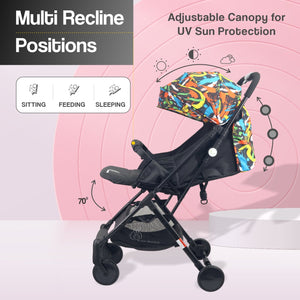R for Rabbit Pocket Stroller Lite - Black Multi - Baby Stroller & Prams