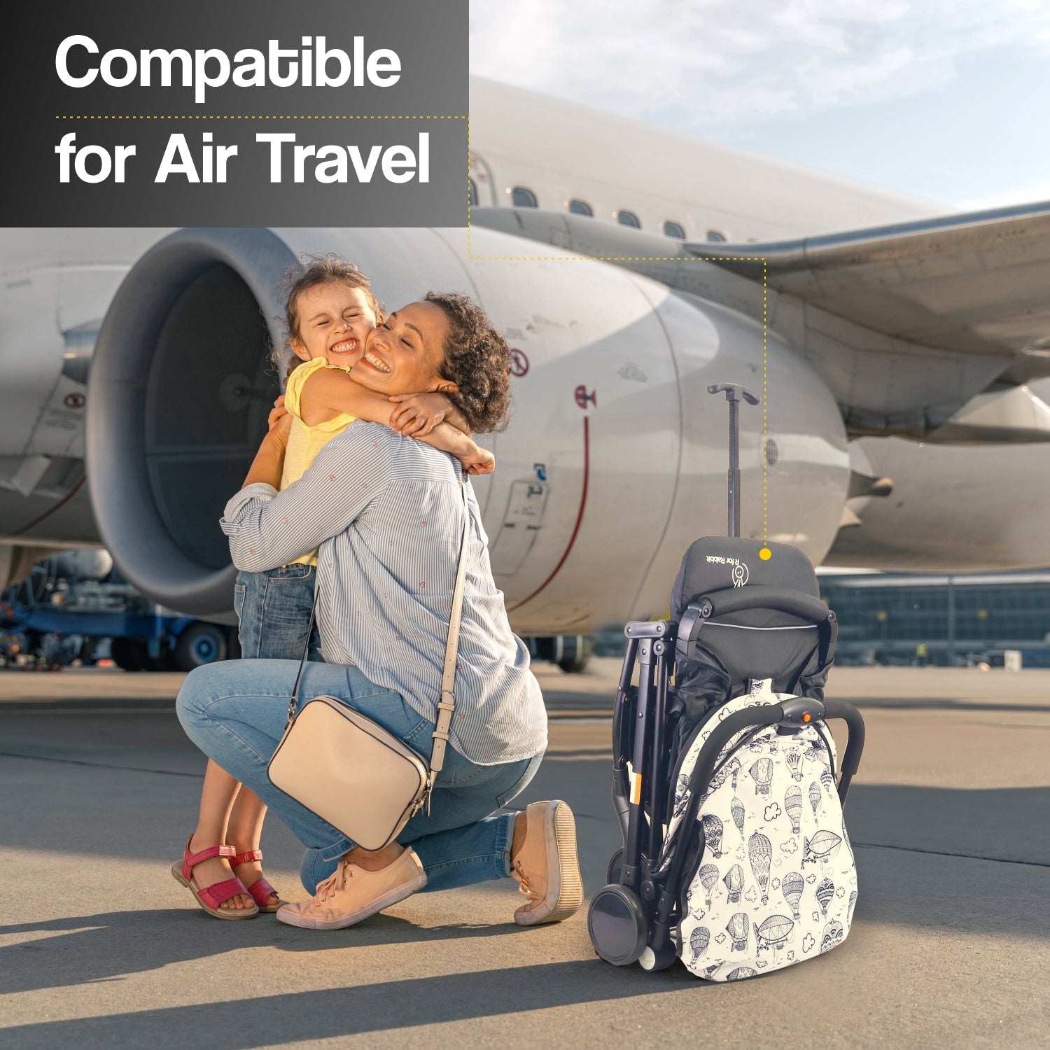 R for Rabbit Pocket Stroller Lite - Black White - Baby Stroller & Prams