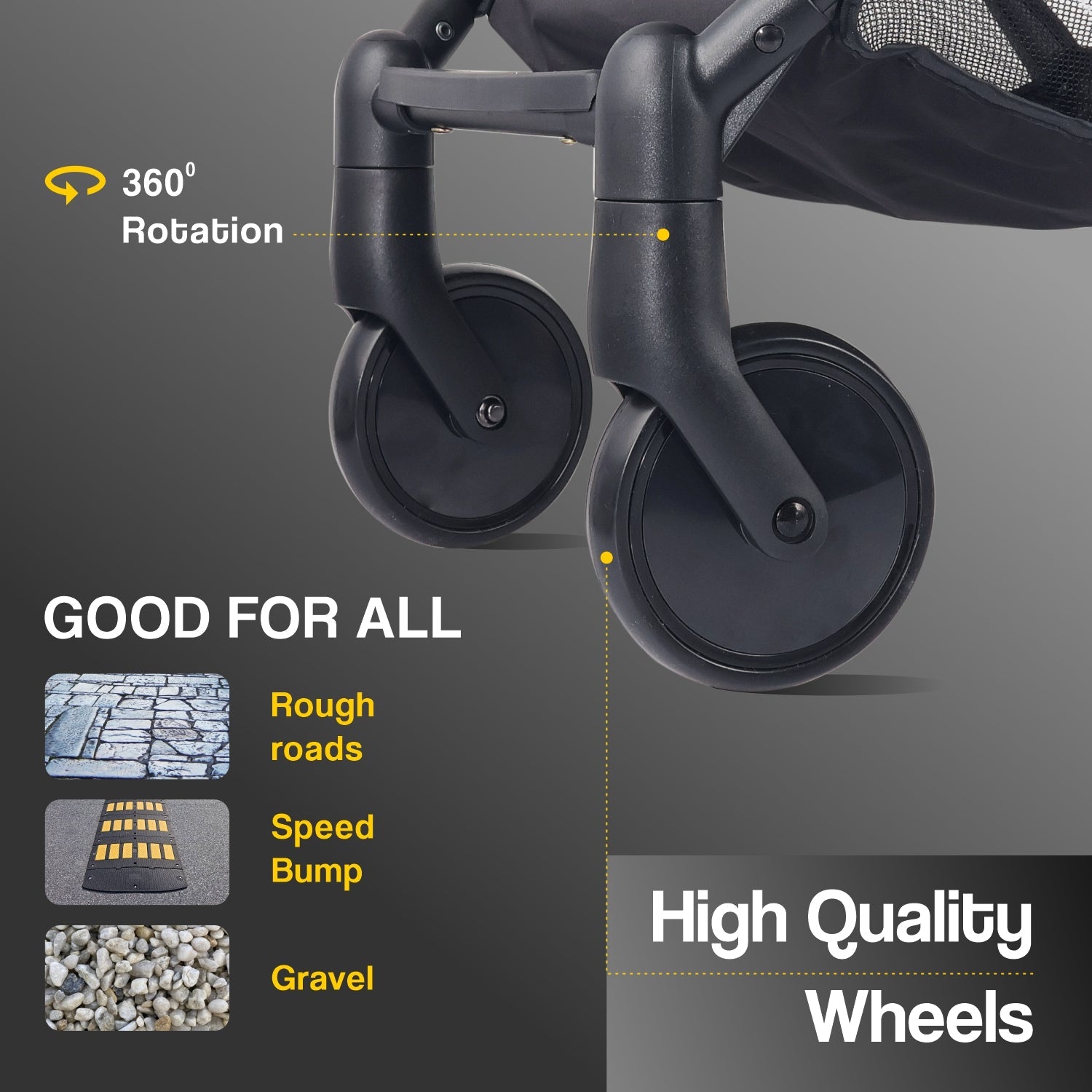 R for Rabbit Pocket Stroller Lite - Black White - Baby Stroller & Prams