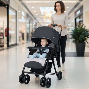 R for Rabbit Poppins Joy Cute Stroller For Kids - Black Grey - Baby Stroller & Prams