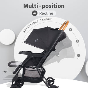 R for Rabbit Poppins Joy Cute Stroller For Kids - Black Grey - Baby Stroller & Prams