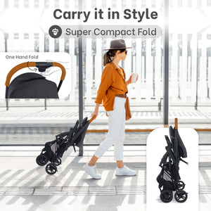 R for Rabbit Poppins Joy Cute Stroller For Kids - Black Grey - Baby Stroller & Prams