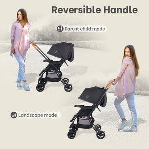 R for Rabbit Poppins Joy Cute Stroller For Kids - Black Grey - Baby Stroller & Prams