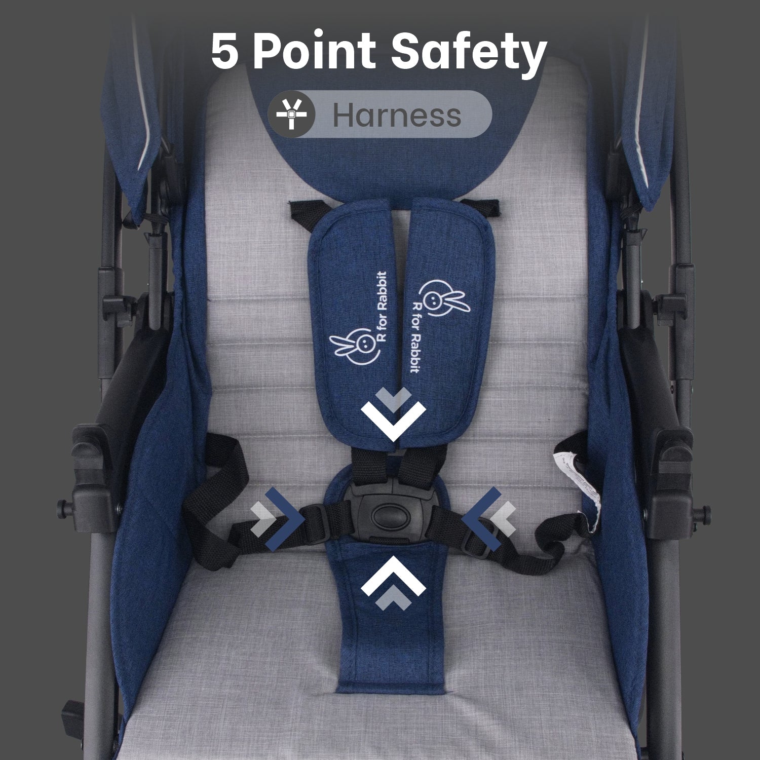 R for Rabbit Poppins Joy Stroller Blue Grey Baby Gear - Baby Stroller & Prams