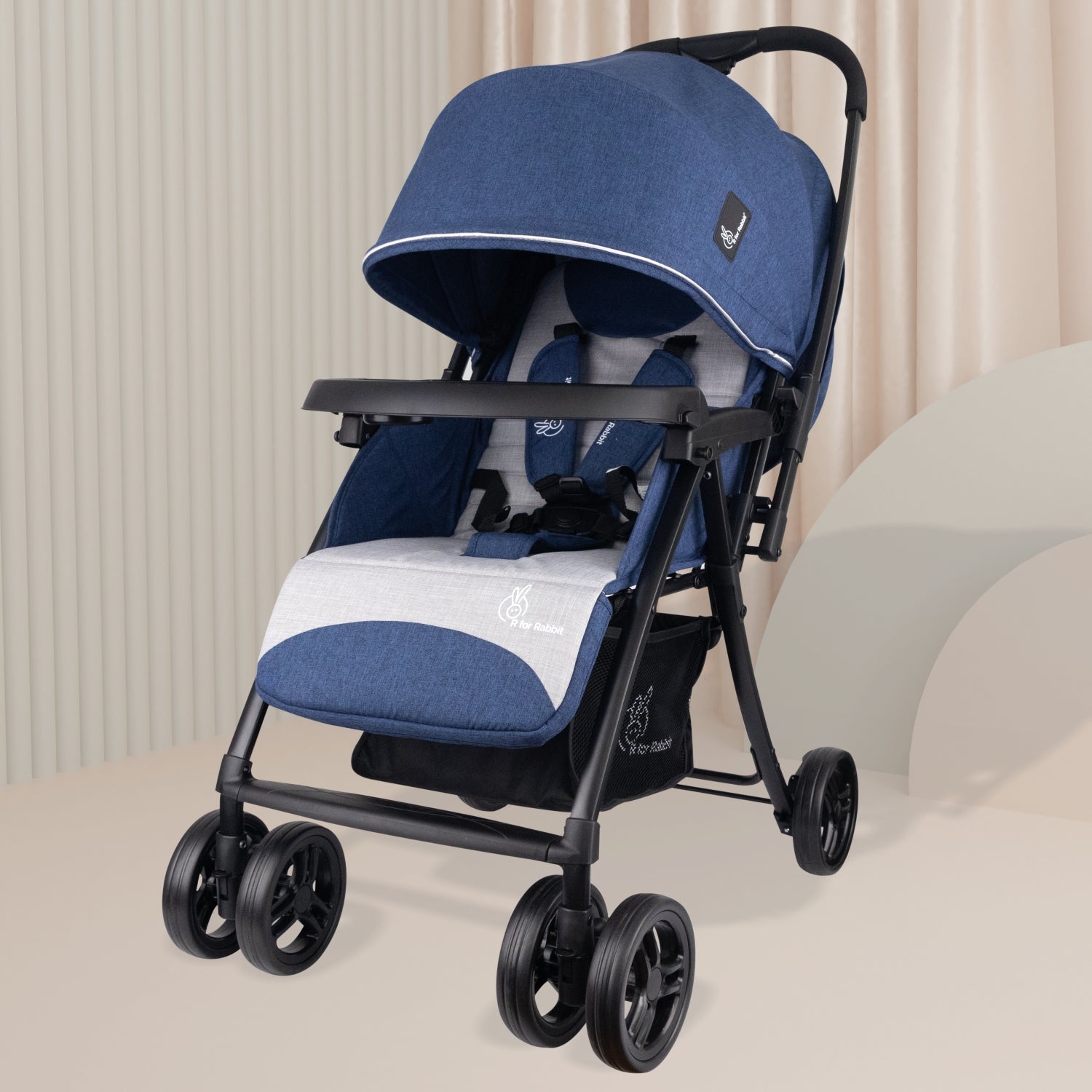 R for Rabbit Poppins Joy Stroller Blue Grey Baby Gear - Baby Stroller & Prams