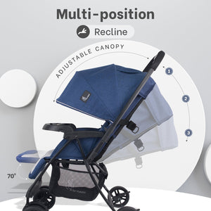 R for Rabbit Poppins Joy Stroller Blue Grey Baby Gear - Baby Stroller & Prams