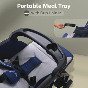 R for Rabbit Poppins Joy Stroller Blue Grey Baby Gear - Baby Stroller & Prams