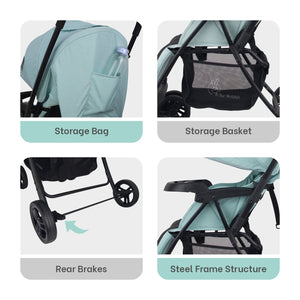 R for Rabbit Poppins Joy Stroller Green Black Baby Gear - Baby Stroller & Prams