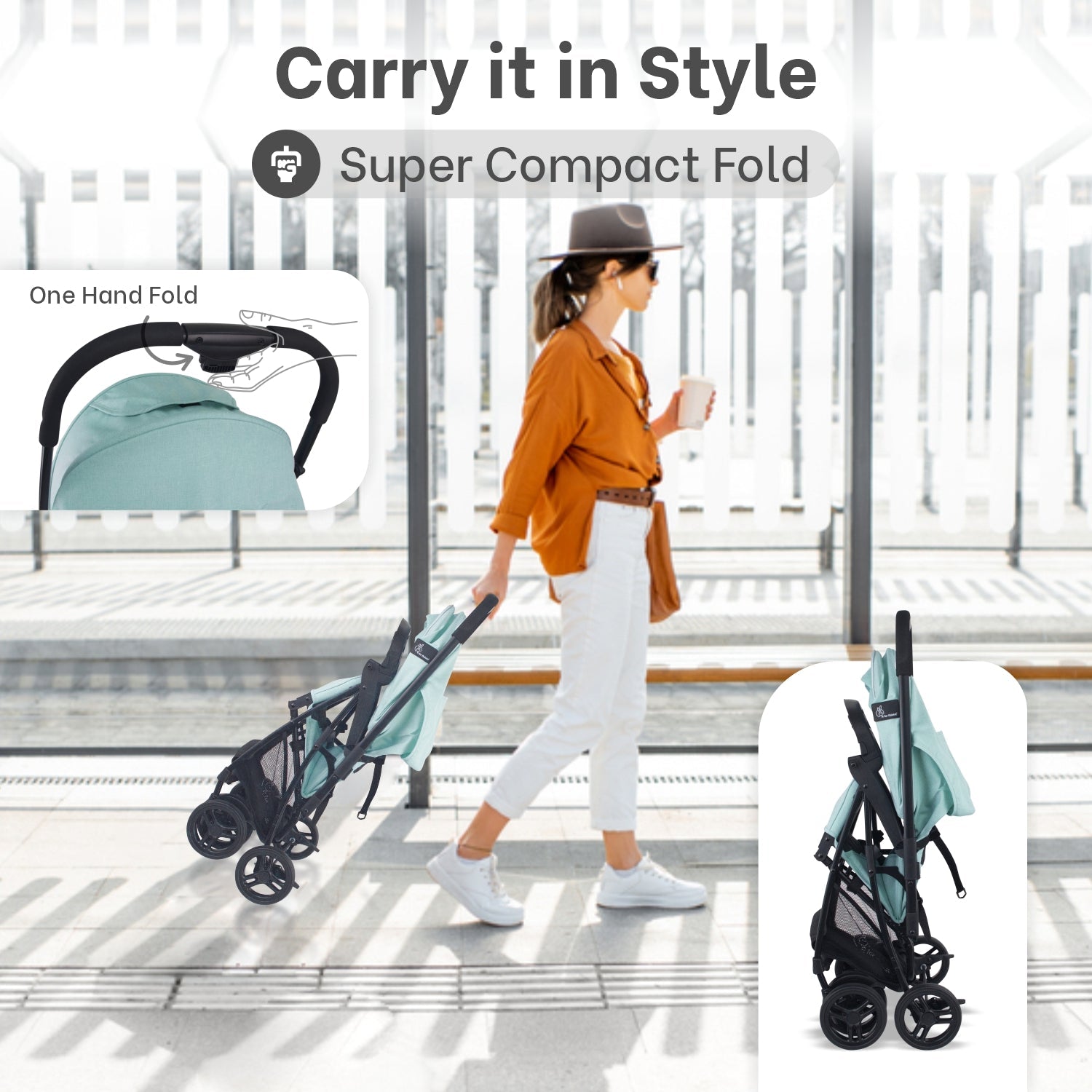 R for Rabbit Poppins Joy Stroller Green Black Baby Gear - Baby Stroller & Prams