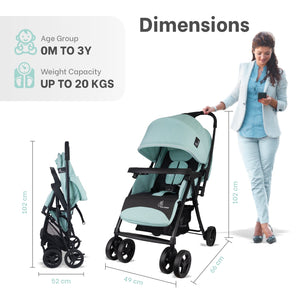 R for Rabbit Poppins Joy Stroller Green Black Baby Gear - Baby Stroller & Prams