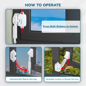 R For Rabbit Protector Plus Window Locker - 12 X 30 cm Baby Safety