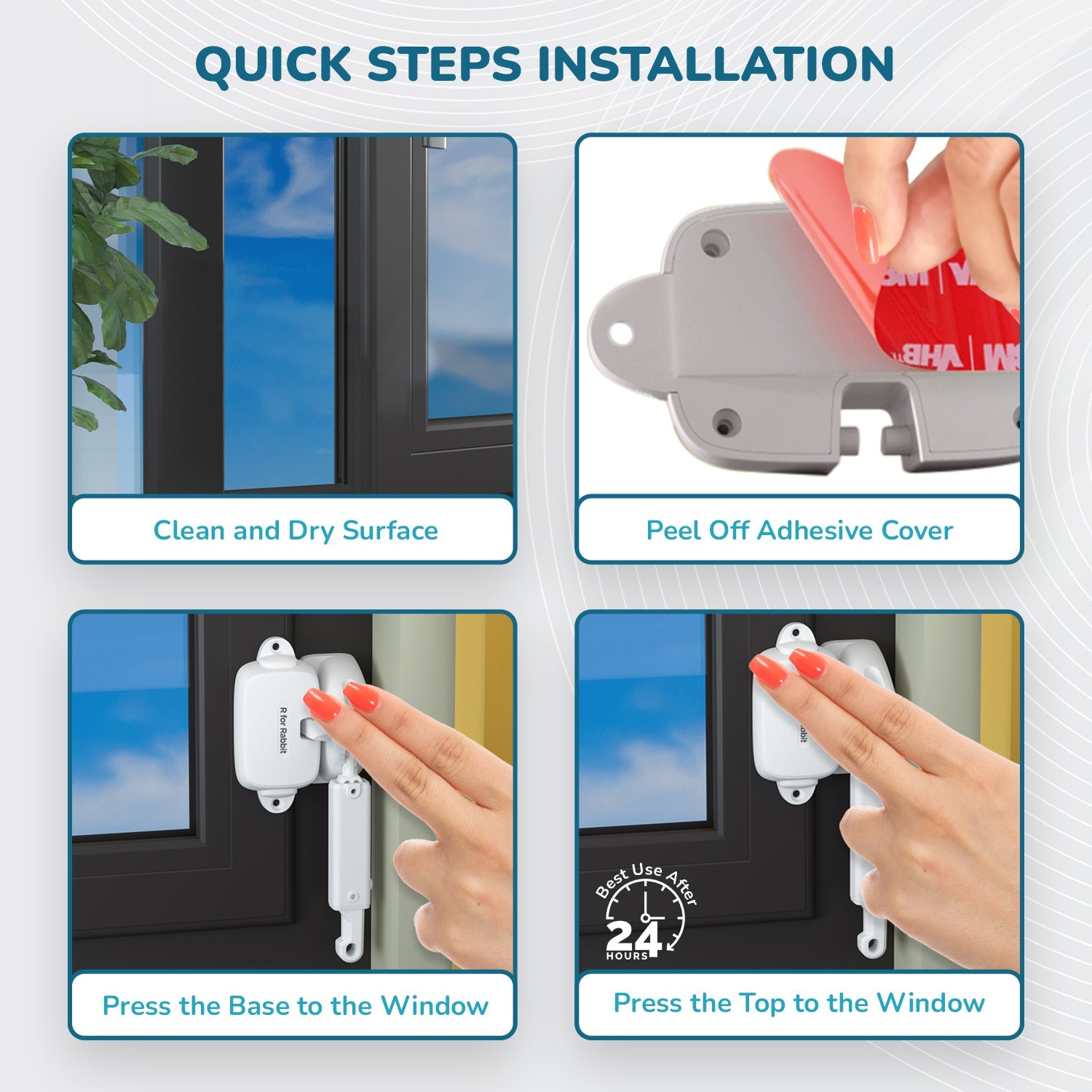 R For Rabbit Protector Plus Window Locker - 12 X 30 cm Baby Safety