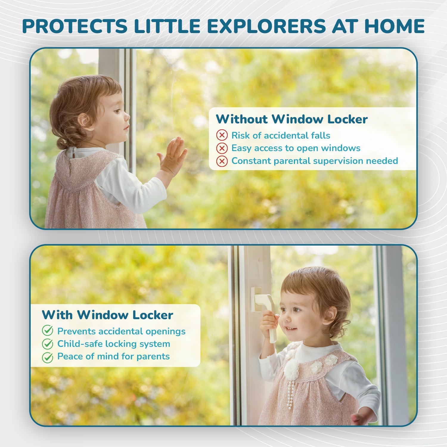 R For Rabbit Protector Plus Window Locker - 12 X 30 cm Baby Safety